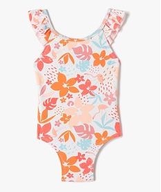 maillot de bain bebe fille motif tropical a bretelles volantees imprimeI021101_1