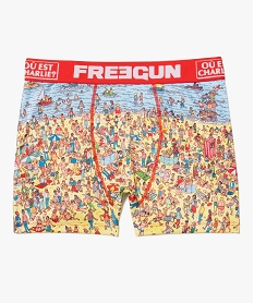 GEMO Boxer homme à motif jeu Où est Charlie ? - Freegun Blanc