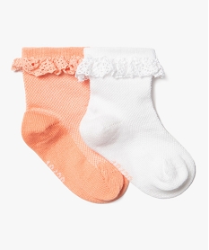 GEMO Chaussettes bébé fille à volants (lot de 2) rose standard