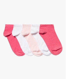 GEMO Chaussettes fille ultra courtes unies (lot de 5) rose standard