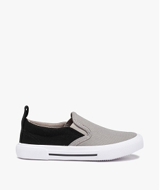 GEMO Slip-on garçon en toile bicolores avec col élastiqué gris standard