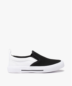 GEMO Slip-on garçon en toile bicolores avec col élastiqué noir standard