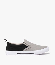 GEMO Slip-on garçon en toile bicolore avec col élastiqué gris standard