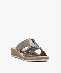 sandales femme confort forme mule avec brides scintillantes gris standardI138501_2