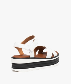 sandales femme compensees a semelle bicolore blanc standard sandales a talonI148801_4