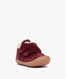 chaussures premiers pas bebe fille dessus cuir a scratchs – na! rougeI168601_2