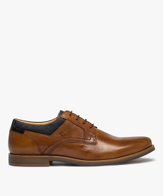 derbies homme dessus cuir details denim – taneo brun chaussures de villeI190301_1