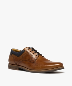 derbies homme dessus cuir details denim – taneo brun chaussures de villeI190301_2