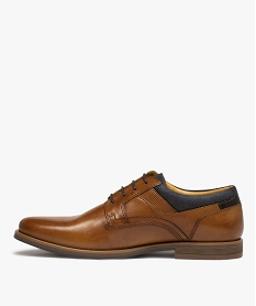 derbies homme dessus cuir details denim – taneo brun chaussures de villeI190301_3