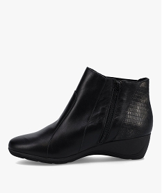 boots femme confort dessus cuir a talon compense noir standardI213501_3