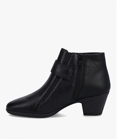 boots femme confort unies a talon dessus cuir noir standard bottines bottesI219801_3