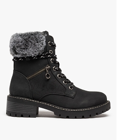 boots femme style montagne a col fourre et details brillants noir standard bottines fourreesI221501_2