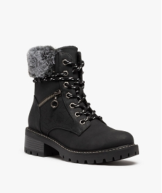 boots femme style montagne a col fourre et details brillants noir standardI221501_3