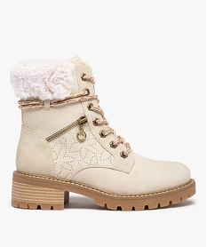 boots femme style montagne a col fourre et details brillants blanc standard bottines fourreesI222101_2