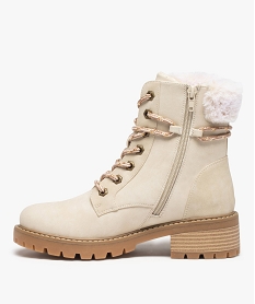 boots femme style montagne a col fourre et details brillants blanc standardI222101_4