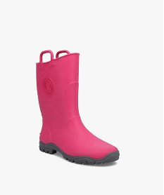 bottes de pluie fille unies avec anses sur le col – boatilus rose standard bottes de pluie et apres-skiI258301_2