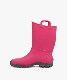 bottes de pluie fille unies avec anses sur le col – boatilus rose standard bottes de pluie et apres-skiI258301_3