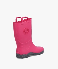 bottes de pluie fille unies avec anses sur le col – boatilus rose standard bottes de pluie et apres-skiI258301_4
