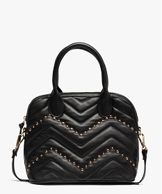 GEMO Sac femme avec devant matelassé et clous métalliques Noir