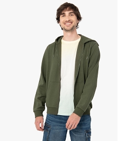 GEMO Sweat zippé à capuche homme Vert