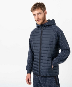 GEMO Sweat homme à capuche bi-matières Bleu