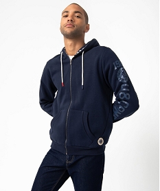 GEMO Sweat homme zippé à capuche en molleton épais - Camps United Bleu