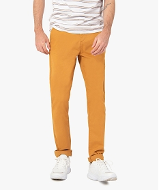 pantalon chino en coton stretch coupe slim homme jauneI284801_1