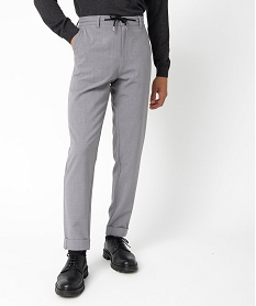 pantalon homme en toile avec taille ajustable grisI285301_1