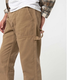 pantalon homme coupe regular avec larges poches plaquees brun pantalonsI286501_2