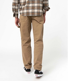 pantalon homme coupe regular avec larges poches plaquees brun pantalonsI286501_3