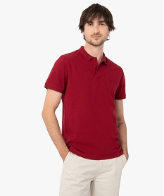 polo homme a manches courtes en maille piquee rougeI295201_1