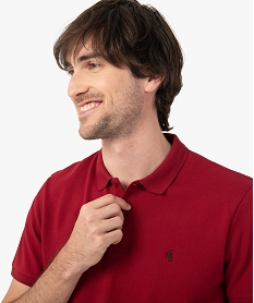 polo homme a manches courtes en maille piquee rougeI295201_2