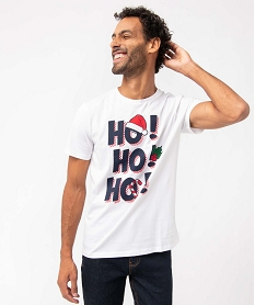 GEMO Tee-shirt homme avec message spécial Noël Blanc