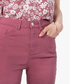 pantalon femme en coton stretch coupe regular violet pantalonsI311801_2