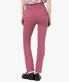 pantalon femme en coton stretch coupe regular violet pantalonsI311801_3