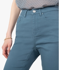 pantalon femme en coton stretch coupe regular bleu pantalonsI311901_2