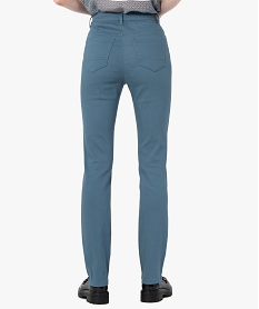 pantalon femme en coton stretch coupe regular bleu pantalonsI311901_3