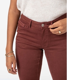 pantalon femme coupe slim en coton stretch brun pantalonsI313601_2