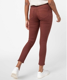 pantalon femme coupe slim en coton stretch brun pantalonsI313601_3