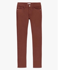 pantalon femme coupe slim en coton stretch brun pantalonsI313601_4