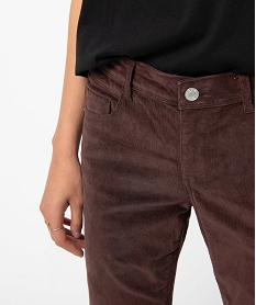pantalon femme en velours coupe slim brun pantalonsI314301_2