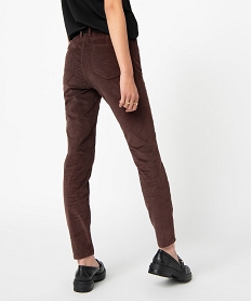 pantalon femme en velours coupe slim brun pantalonsI314301_3