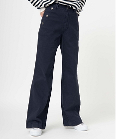 GEMO Pantalon femme à pont coupe large - LuluCastagnette Bleu