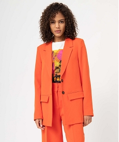 GEMO Veste blazer femme fermeture 2 boutons Orange