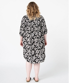robe femme grande taille imprimee a smocks et manches 34 imprime robesI330101_3