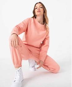 GEMO Pantalon de jogging femme avec intérieur molletonné Orange