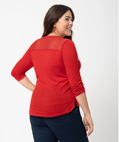 tee-shirt femme a manches longues et dos dentelle rouge t-shirts manches longuesI358901_3