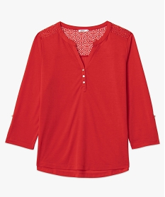 tee-shirt femme a manches longues et dos dentelle rouge t-shirts manches longuesI358901_4