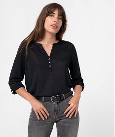 tee-shirt femme a manches longues et dos dentelle noirI359201_1