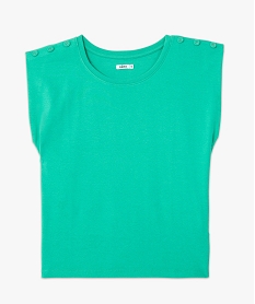 tee-shirt femme sans manches a epaulettes vert debardeursI361401_4